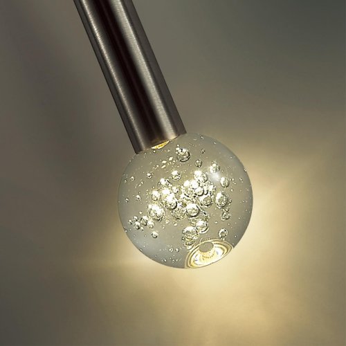 Светильник подвесной LED Fiano 4375/3LA Odeon Light никель на 1 лампу, основание никель в стиле хай-тек трубочки фото 6