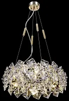 Люстра подвесная Norma WE155.06.303 Wertmark прозрачная на 6 ламп, основание золотое в стиле современный арт-деко 