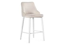 Полубарный стул Атани кремово-дымчатый / белый 528459 Woodville, кремовый/велюр, ножки/металл/белый, размеры - ****480*440