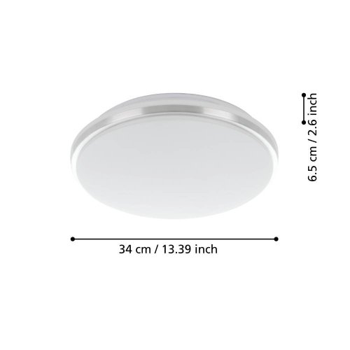 Светильник потолочный LED Pinetto 900365 Eglo белый 1 лампа, основание хром в стиле современный  фото 6