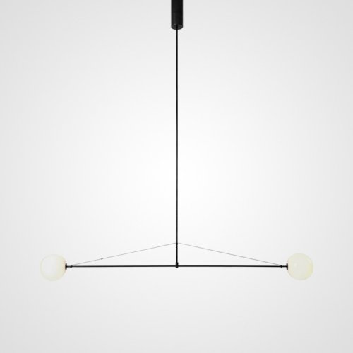 Светильник подвесной LINES H 140824-26 ImperiumLoft белый 2 лампы, основание чёрное в стиле минимализм 