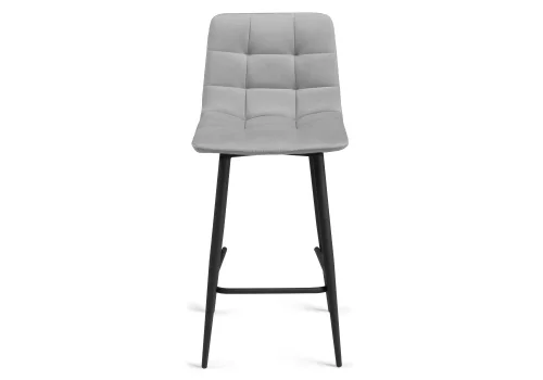 Полубарный стул Чилли К светло-серый / черный 537074 Woodville, серый/велюр, ножки/металл/чёрный, размеры - ****430*420 фото 2