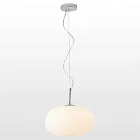Светильник подвесной Limestone LSP-8402 Lussole белый 1 лампа, основание хром в стиле современный 