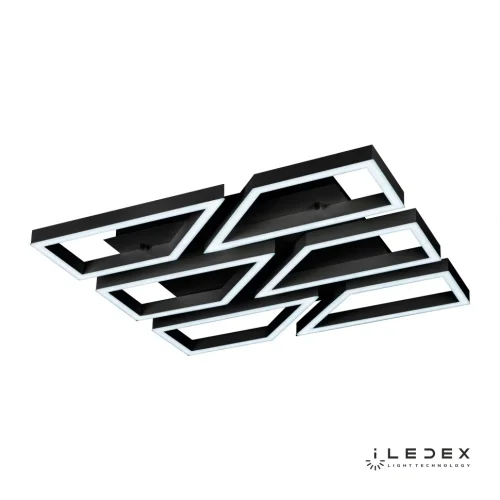 Люстра потолочная LED с пультом Stellar 8302-800x800-X-T BK iLedex чёрная на 1 лампу, основание чёрное в стиле современный хай-тек с пультом квадраты фото 3