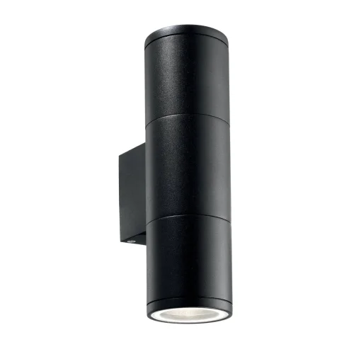 Настенный светильник уличный GUN AP2 SMALL NERO Ideal Lux уличный IP44 чёрный 2 лампы, плафон чёрный в стиле современный GU10