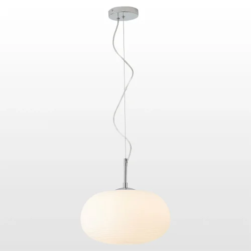 Светильник подвесной Limestone LSP-8402 Lussole белый 1 лампа, основание хром в стиле современный 