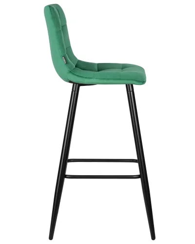 Стул барный 8078-LML NICOLE, цвет сиденья зелёный велюр (108-64), черные матовые ножки Dobrin, зелёный/велюр, ножки/металл/чёрный, размеры - *1050***430*520 фото 3