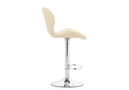 Барный стул Trio beige / chrome 15729 Woodville, бежевый/экокожа, ножки/металл/хром, размеры - *1060***480*520 фото 3