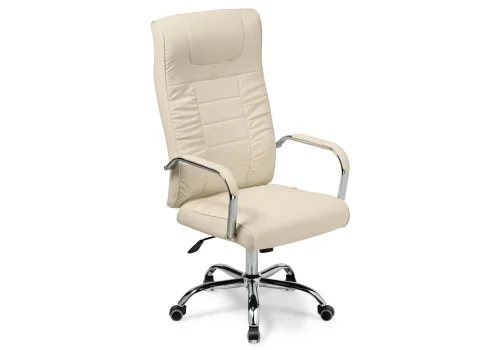 Компьютерное кресло Longer cream 15262 Woodville, бежевый/искусственная кожа, ножки/металл/хром, размеры - *1280***600*660 фото 6