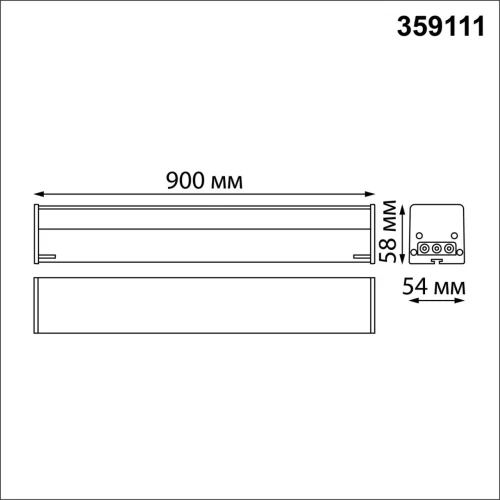 Светильник линейный офисный потолочный LED Bits 359111 Novotech размеры *900*54 мм, нейтральный белый 4000К, 3000 лм, мощность 30 вт, на 10 кв.м фото 2