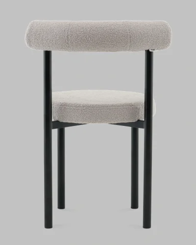 Стул обеденный Флорео букле светло-серый УТ000041336 Stool Group, серый/букле, ножки/металл/чёрный, размеры - ***** фото 4