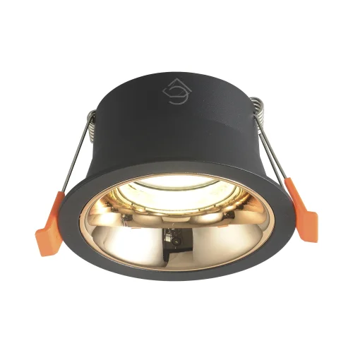 Светильник точечный CLT 081C BL-GO Crystal Lux чёрный золотой на 1 лампу, основание чёрное в стиле современный круглый фото 2