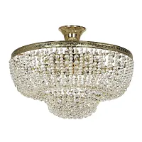 Люстра хрустальная потолочная Favola E 1.3.40.502 G Arti Lampadari без плафона прозрачная на 5 ламп, основание золотое в стиле классический 