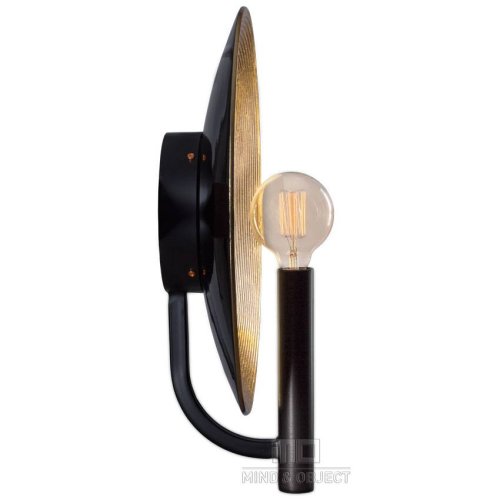 Бра лофт Orbis 091-145 Sun-Lumen золотой на 1 лампа, основание чёрное в стиле лофт  фото 2