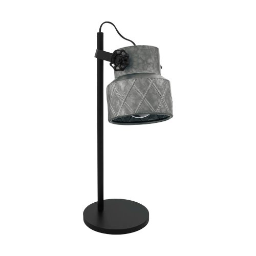 Настольная лампа лофт Hilcott 39857 Eglo серая 1 лампа, основание чёрное металл в стиле лофт 