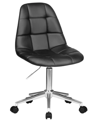 Офисное кресло набор 2 шт. SET-2 9800-LM MONTY, цвет чёрный Dobrin, /экокожа, ножки/металл/хром, размеры - 820*930***620*620 фото 2
