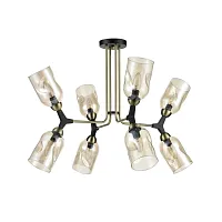 Люстра потолочная Sereno 441 VL2194L08 Vele Luce янтарная на 8 ламп, основание латунь в стиле современный Люстра потолочная Sereno 441 VL2194L08 Vele Luce янтарная на 8 ламп, основание латунь в стиле современный