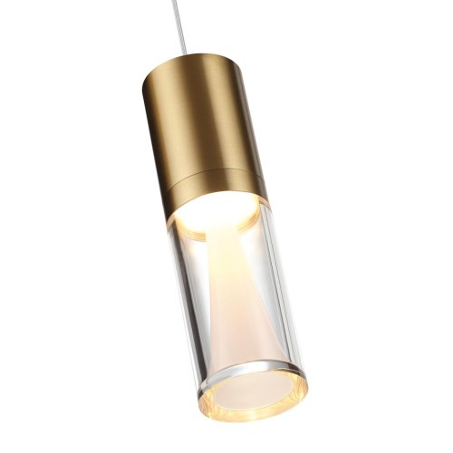 Светильник подвесной LED Defance 7144/4L Odeon Light прозрачный на 1 лампу, основание бронзовое в стиле современный классический трубочки фото 5