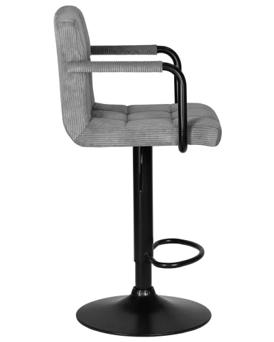 Стул барный 5011_BlackBase-LM KRUGER ARM BLACK, цвет сиденья серый вельвет (LAR-E2041-25), цвет основания черный Dobrin, серый/вельвет, ножки/металл/чёрный, размеры - 920*1130***510*490 фото 3