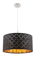 Светильник подвесной CLARKE 15229H Globo чёрный 1 лампа, основание хром в стиле классический 
