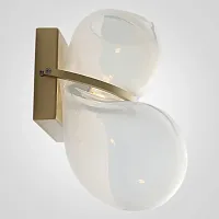 Бра White glass trap wall lamp 84839-22 ImperiumLoft белый на 1 лампу, основание латунь в стиле современный 