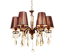 Люстра подвесная Alessia LDP 1726-6 MD Lumina Deco коричневая на 6 ламп, основание бронзовое в стиле классический 