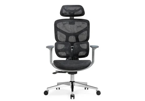 Компьютерное кресло Samur black / gray 15818 Woodville, чёрный/сетка, ножки/металл/хром, размеры - *1370***700*700 фото 3