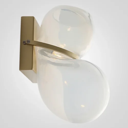 Бра White glass trap wall lamp 84839-22 ImperiumLoft белый на 1 лампу, основание латунь в стиле современный 