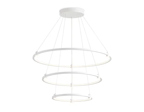 Люстра подвесная LED FL5511 Ambrella light белая на 1 лампа, основание белое в стиле современный хай-тек кольца