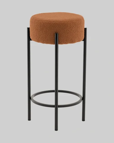 Стул барный Беккет букле терракотовый УТ000041575 Stool Group, терракотовый/букле, ножки/металл/чёрный, размеры - **370**370*370 фото 3