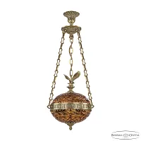 Светильник подвесной 71000P/30 FP Amber/M-1F FE1M Bohemia Ivele Crystal янтарный коричневый 8 ламп, основание бронзовое в стиле классика 