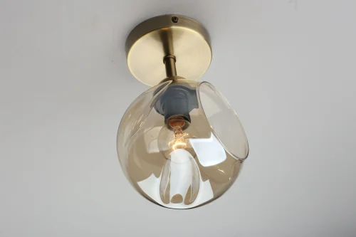 Бра Ostellato OML-93301-01 Omnilux прозрачный на 1 лампа, основание матовое золото в стиле лофт  фото 5
