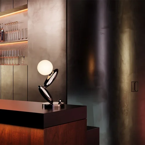 Настольная лампа LED MOD482TL-L6PT3K Resonance Maytoni белая на 1 лампу, основание платина металл в стиле современный арт-деко шар фото 2 Настольная лампа LED MOD482TL-L6PT3K Resonance Maytoni белая на 1 лампу, основание платина металл в стиле современный арт-деко шар фото 2