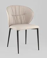 Стул обеденный Deia, светло-серая экокожа, черные ножки УТ000040333 Stool Group, серый/экокожа, ножки/металл/чёрный, размеры - *820***525*565