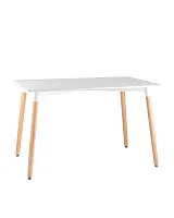 Стол обеденный OSLO прямоугольный 120*80 белый на дер. ножках УТ000000187 Stool Group столешница белая из мдф