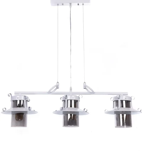 Светильник подвесной Capri LDP 11327B-3 PR WT Lumina Deco белый чёрный 3 лампы, основание белое в стиле лофт  фото 2