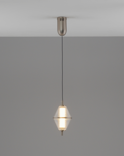 Светильник подвесной LED Senta V11364-PL Moderli белый прозрачный на 1 лампу, основание хром в стиле современный 