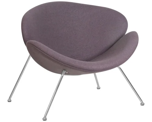 Кресло дизайнерское 72-LMO EMILY, цвет сиденья серый (AF7), цвет основания хромированная сталь Dobrin, серый/винил, ножки/металл/хром, размеры - ****810*780