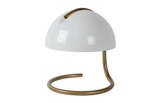 Настольная лампа Cato 46516/01/31 Lucide белая 1 лампа, основание матовое золото латунь металл в стиле винтаж  фото 2