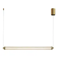 Светильник подвесной LED Bamboo SL6224.313.01 ST-Luce прозрачный на 1 лампу, основание латунь в стиле современный линейный