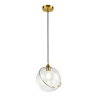 Светильник подвесной Laredo LSP-8928 Lussole прозрачный 1 лампа, основание бронзовое в стиле современный 