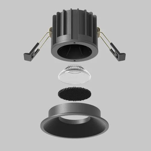 Светильник точечный LED Round DL058-12W-DTW-B Maytoni чёрный 1 лампа, основание чёрное в стиле современный хай-тек круглый фото 5