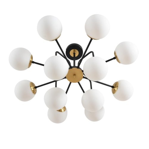 Люстра потолочная Elrona 8375/12C Lumion белая на 12 ламп, основание чёрное в стиле современный шар фото 4