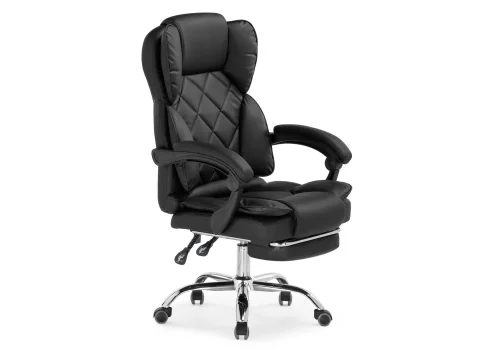 Компьютерное кресло Kolson black 15341 Woodville, чёрный/экокожа, ножки/металл/хром, размеры - *1240***640*680 фото 2