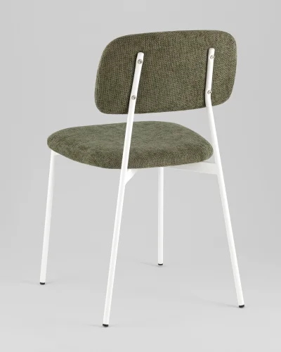Стул Chao, зеленый, белые ножки, 2шт./уп. УТ000039972 Stool Group, зелёный/рогожка, ножки/металл/белый, размеры - *780**** фото 4