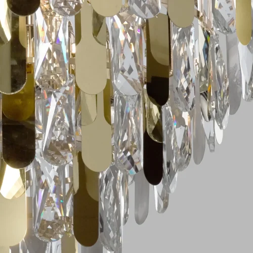 Люстра подвесная Бриз 111013306 DeMarkt прозрачная на 6 ламп, основание золотое в стиле классический арт-деко  фото 3