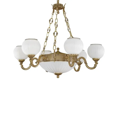 Люстра подвесная  L 9350/6+2 Reccagni Angelo белая на 8 ламп, основание золотое в стиле классический  фото 3