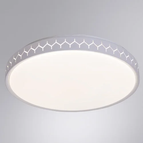 Светильник потолочный LED с пультом Simone A2682PL-72WH Arte Lamp белый 1 лампа, основание белое в стиле современный тарелка с пультом фото 2