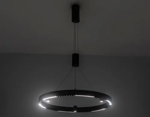 Светильник подвесной LED FL5845 Ambrella light чёрный 1 лампа, основание чёрное в стиле современный хай-тек кольца фото 3