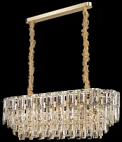 Люстра подвесная Liliana WE108.12.303 Wertmark прозрачная на 12 ламп, основание золотое в стиле классика 